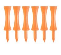 WJIAYAO cushion top golf tees 60 Pcs Plastic Golf Tee Pack Step Down 57mm Tees Colorful For Driver Irons Hybrids Longer Distance Drop Ship for Golfer Practice(Orange)