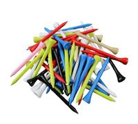 WJIAYAO cushion top golf tees 70MM Bamboo Golf Tee 2-3/4 Inch Supplies Accessories Pack of 100pcs for Golfer Practice(Mixed)