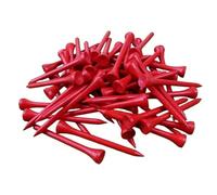 WJIAYAO cushion top golf tees 70MM Bamboo Golf Tee 2-3/4 Inch Supplies Accessories Pack of 100pcs for Golfer Practice(Red)