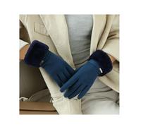 WJIAYAO Womens Gloves Winter Winter Women Keep Warm Plus Velvet Touch Screen Thicken Plush Wrist Suede Gloves Winter Gloves For Women(Blue)