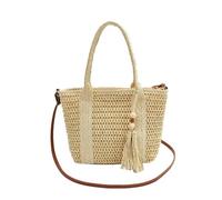 WJIAYAO Woven Bag Straw Weaving Lazy Wind Tote Bag