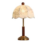 WJIHUYU Antique Table Lamp, French Vintage Fabric Bedroom Nightstand Lamps 3-Way Dimmable Farmhouse with Fabric Shade for Kids Reading Home Office