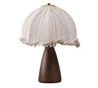 WJIHUYU Medieval Pod Lamp, Table Lamp Bedroom Bedside Lamps 3-Way Dimmable Farmhouse with Fabric Shade for Bedroom Living Room House