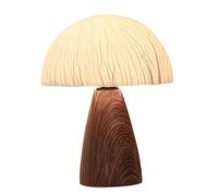 WJIHUYU Mushroom Antique Table Lamp, Master Bedroom Nightstand Lamps 3-Way Dimmable Farmhouse with Fabric Shade for Bedroom Living Room House
