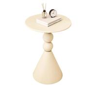 WJIHUYU Round Side Table, Modern Circle Accent End Table Living Room White Minimalist Drink Martini Table for Living Room Couch Office