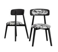 WJIHUYU Wooden Dining Chairs Set of 2, Chenille Upholstered Kithchen Chairs with Back Armless Dining Room Accent Chairs for Kitchen Dining Room