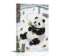 WJJAYLSS A Giant Panda Rolling in The Snow, Body Covered with Snow Contemporary Wall Mural Art Decorative Hanging Poster20x30inch(50x75cm)
