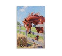 WJJAYLSS A Horse by The Fence, Hitting The Fence with Its Head Trying to Get Out Contemporary Wall Mural Art Decorative Hanging Poster16x24inch(40x60cm)