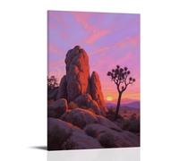 WJJAYLSS Joshua Tree National Park Scenic Rock Formations Contemporary Wall Mural Art Decorative Hanging Poster24x36inch(60x90cm)