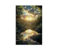 WJJAYLSS The Empty Tomb Reflects in The Morning Stream, Mirroring The Truth Written Across The Sky. Contemporary Wall Mural Art Decorative Hanging Poster16x24inch(40x60cm)