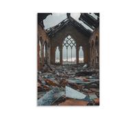 WJJAYLSS The Roof Is Gone, But The Echo of Hallelujah still Rings in The Bones of The Walls And Broken Glass. Contemporary Wall Mural Art Decorative Hanging Poster20x30inch(50x75cm)
