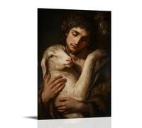 WJJAYLSS The Sacrificial Lamb, Christ Bearing Sin Contemporary Wall Mural Art Decorative Hanging Poster08x12inch(20x30cm)