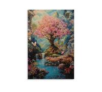 WJJAYLSS The Tree of Life Blooming in Eden’s Center, Its Leaves Whispering Secrets of Eternity As Rivers Wind through Paradise. Contemporary Wall Mural Art Decorative Hanging Poster20x30inch(50x75cm)