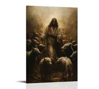 WJJAYLSS The Wolves Flee Not from The Lamb, But from The Light in Jesus’ Eyes That Burns through Their Hunger. Contemporary Wall Mural Art Decorative Hanging Poster16x24inch(40x60cm)