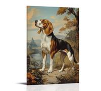 WJJAYLSS Victorian-Era Illustration of A Majestic Beagle Following A Scent Trail Contemporary Wall Mural Art Decorative Hanging Poster12x18inch(30x45cm)