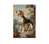 WJJAYLSS Victorian-Era Illustration of A Majestic Beagle Following A Scent Trail Contemporary Wall Mural Art Decorative Hanging Poster20x30inch(50x75cm)