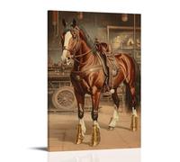 WJJAYLSS Victorian-Era Illustration of A Majestic Clydesdale Horse Wearing Brass Horseshoes at The Royal Exhibition Contemporary Wall Mural Art Decorative Hanging Poster12x18inch(30x45cm)