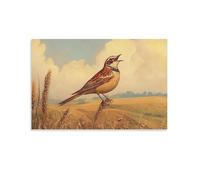 WJJAYLSS Victorian-Era Illustration of A Majestic Skylark Singing High Above The Fields Contemporary Wall Mural Art Decorative Hanging Poster12x18inch(30x45cm)