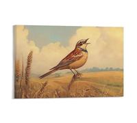 WJJAYLSS Victorian-Era Illustration of A Majestic Skylark Singing High Above The Fields Contemporary Wall Mural Art Decorative Hanging Poster24x36inch(60x90cm)