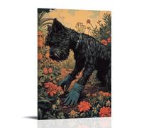 WJJAYLSS Victorian-Era Illustration of A Majestic Terrier Digging in A Flowerbed, Gardeners Gloves Nearby Contemporary Wall Mural Art Decorative Hanging Poster08x12inch(20x30cm)