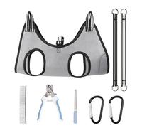 WJJKJH Hanging Cat Grooming Harness, Secure Hammock Sling For Bathing, Trimming, Vet Visits & Home Care(Black,XS)