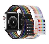 WJK Compatible with Apple Watch SE Band Women Men, Stretchy Sport Nylon Pride Rainbow Strap Compatible with Apple Watch Band 38mm 40mm 41mm 42mm 44mm 45mm for iWatch Bands Series 9 8 7 6 5 4 3 2 1 SE