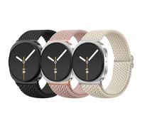 WJK Compatible with Samsung Galaxy Watch 8 Bands for Women 40mm 44mm, Pink Adjustable Soft Braided Stretchy Nylon Sport Strap for Galaxy Watch 8 Classic Band 46mm,3 Pack