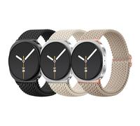 WJK Compatible with Samsung Galaxy Watch 8 Bands for Women Men 40mm 44mm, Black Soft Stretchy Nylon Solo Loop Sport Strap for Galaxy Watch 8 Bands Classic 46mm,3 Pack