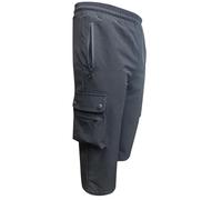 WJL WHISPERING JONES LONDON Mens 4 Way Stretch 3/4 Shorts Cargo Nylon Elasticated Waist Cargo Below Knee Zip Pocket Water Resistant Three Quarter Softshell Pants, Black, L