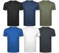 WJL WHISPERING JONES LONDON Mens 6 Pack T Shirt Textured Cotton Big Size Short Sleeve Crew Neck Top Multi Colour Set Sizes S 6XL, Textured 6 Pack - Assorted, XXL