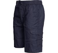 WJL WHISPERING JONES LONDON Mens Cargo Combat Plain Long Shorts Elasticated Waist Summer Polycotton SZ 30-40, Navy, M