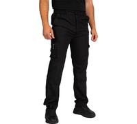 WJL WHISPERING JONES LONDON Mens Cargo Trousers Lightweight Cotton Casual Jogger Elasticated Waist Drawstring Outdoor Work Pants with Pockets, Black, XXL