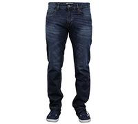 WJL WHISPERING JONES LONDON Mens Casual Smart Denim Pants Trousers Jeans, Dark Wash, 38R