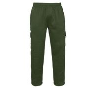 WJL WHISPERING JONES LONDON Mens Elasticated Cargo Combat Jogging Bottoms Trousers Gym Tracksuit Joggers, Olive, XXL