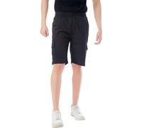 WJL WHISPERING JONES LONDON Mens Elasticated Stretch Waist Cargo Shorts Knee Length Premium Cotton Half Pant M-6XL, Black, XL