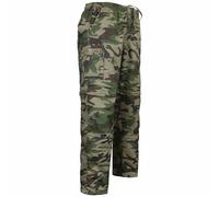 WJL WHISPERING JONES LONDON Mens Elasticated Waist Trousers Cargo Combat Work Bottoms Pants 3 in 1 Big Sizes, Green Camouflage, XXL