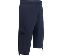 WJL WHISPERING JONES LONDON Mens Jogging Shorts Long Below Knee Baggy Cotton Jersey Fleece Bottoms Menswear Fitness Three Quarter Modestwear Sizes S-2XL, Cargo - Dark Navy, L