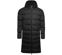 WJL WHISPERING JONES LONDON Mens Long Coat Puffer Hooded Jacket Padded Winter Parka Warm S-XXL, Black - Pineapple, L