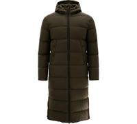 WJL WHISPERING JONES LONDON Mens Long Coat Puffer Hooded Jacket Padded Winter Parka Warm S-XXL, Olive - Pineapple, L