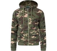 WJL WHISPERING JONES LONDON Mens Sherpa Fleece Faux Fur Lined Hoodie Jacket Quilted Winter Warm Padded New, Green Camouflage, 3XL