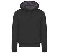 WJL WHISPERING JONES LONDON Mens Sherpa Fleece Fur Lined Hoodie Jacket Big Size Winter Warm Padded King Size Thick Hooded Tall Man 3XL 4XL 5XL, Black, XL