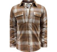 WJL WHISPERING JONES LONDON Mens Sherpa Fleece Lined Lumberjack Padded Shirt Jacket Button Down, Beige Sherpa, XXL 50”
