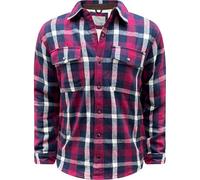 WJL WHISPERING JONES LONDON Mens Sherpa Fleece Lined Lumberjack Padded Shirt Jacket Button Down, Maroon, L 46”