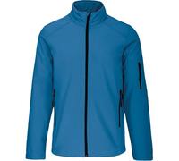 WJL WHISPERING JONES LONDON Mens Soft Shell Water Resistant Jacket Fleece Lined Waterproof Windproof Outdoor Work Insulated Smart Slim Breathable Full Zip Plain Coat, Blue, XXL