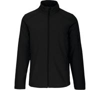 WJL WHISPERING JONES LONDON Mens Soft Shell Water Resistant Jacket Fleece Lined Waterproof Windproof Outdoor Work Insulated Smart Slim Breathable Full Zip Plain Coat, Black, S