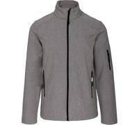 WJL WHISPERING JONES LONDON Mens Soft Shell Water Resistant Jacket Fleece Lined Waterproof Windproof Outdoor Work Insulated Smart Slim Breathable Full Zip Plain Coat, Grey, L