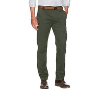 WJL WHISPERING JONES LONDON Mens Stretch Chino Trousers Cotton Casual Twill Pants Smart Formal Straight Leg Spandex Flat Front Relaxed Pants, Olive Green, 36W