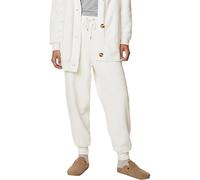 WJL WHISPERING JONES LONDON Womens Sherpa Fleece Lined Fleece Lounge Joggers Soft Warm Elastic Waist Comfortable Relaxed Fit Bottoms Winter Wear, Off-White, L