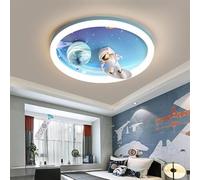 WJLL LED Ceiling Lamps Bedroom Light Astronaut Kids Lamp 48W Dimmable Children's Ceiling Light Glass Planet Chandelier Boys Children's Room Light Indoor Decoration Ceiling Lighting 50CM