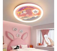 WJLL LED children's ceiling light pink unicorn ceiling lamp modern children's lamp girls bedroom lamp dimmable Chandelier acrylic children's room light living room kindergarten indoor lighting B